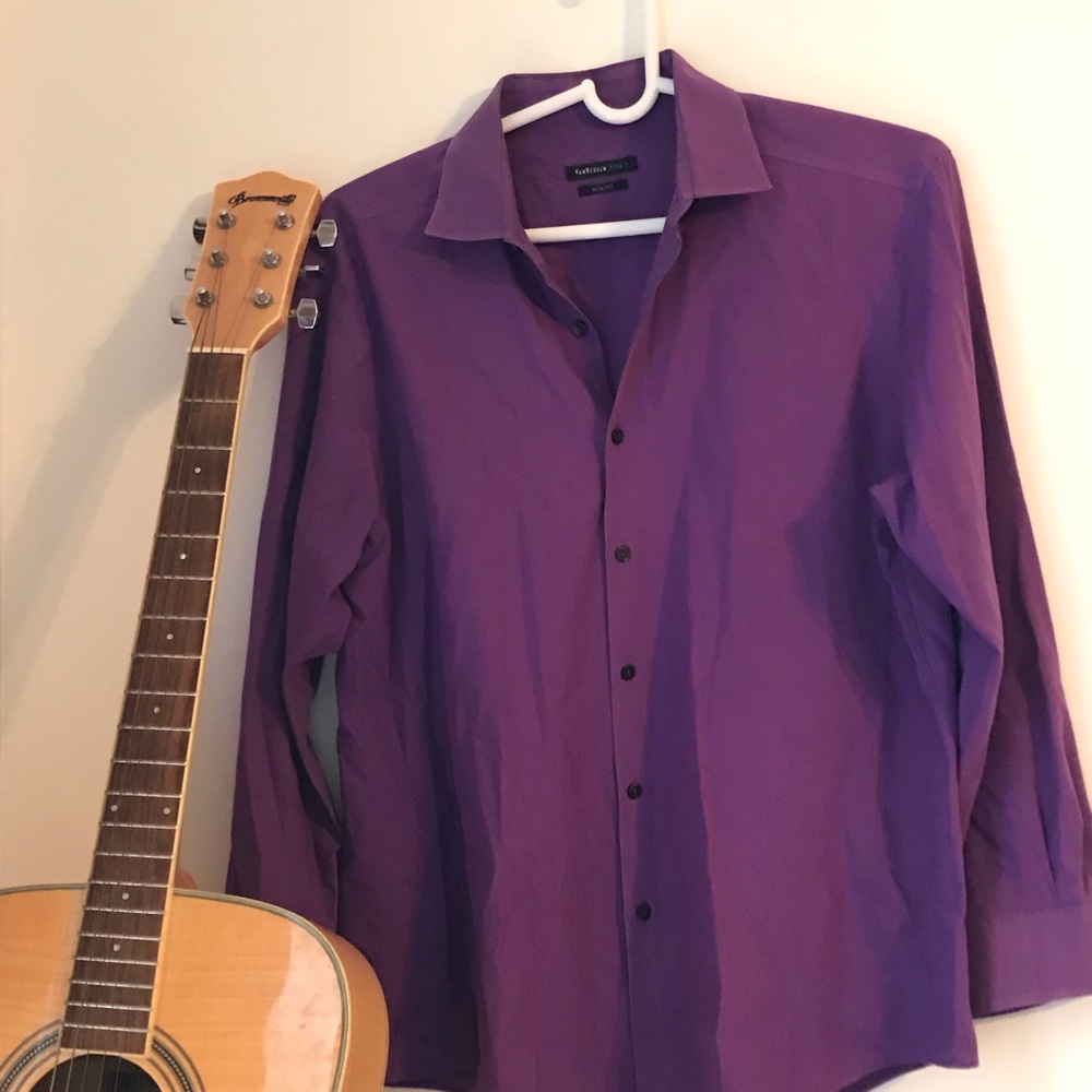 Van Heusen 16.5 , 32/33 Purple Business
